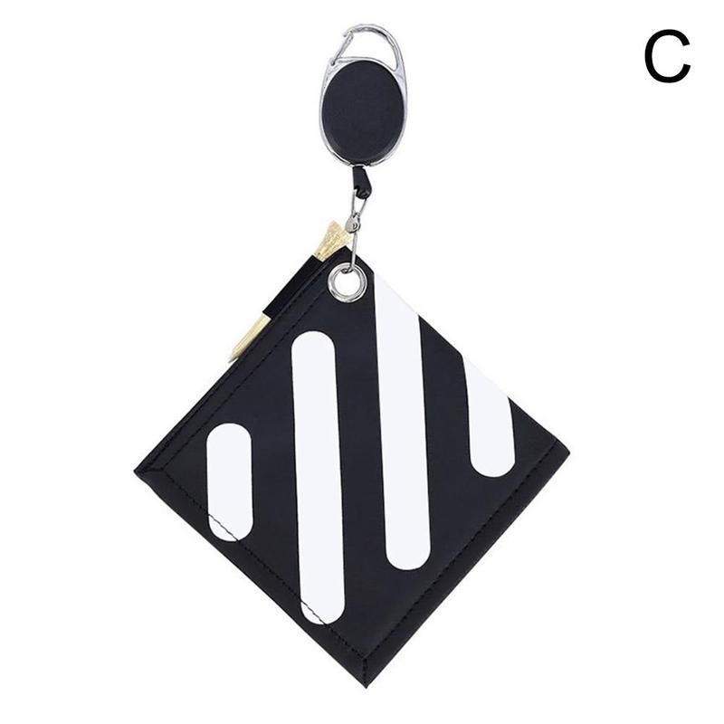 Mode Streep Golf Bal Schoonmaken Handdoek Vierkante Vorm Waterdichte Dubbelzijdig Fleece Pu Materiaal Reinigen Golfbal Club Handdoek: Black