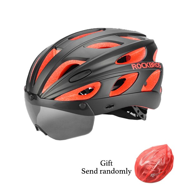 Rockbros Integraal-Gegoten Fiets Helmen Ultralight Magnetische Bril Mtb Mountain Road Fietshelmen Met Bril 57-62 Cm