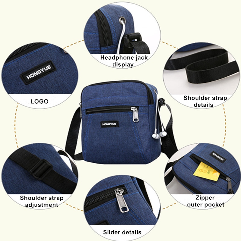 Men's Messenger Bag Crossbody Shoulder Bags Travel Bag Man Purse Small Sling Pack for Work Business