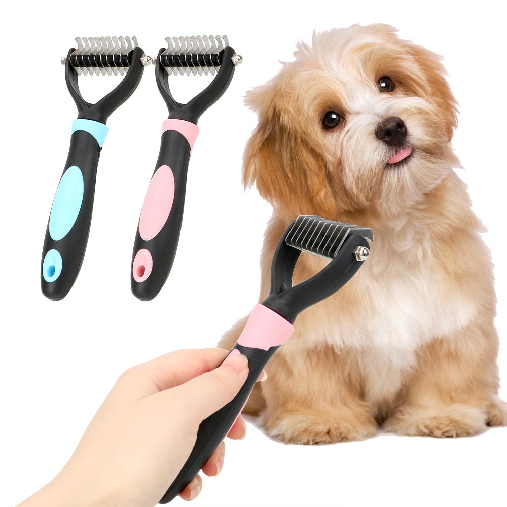 NICEYARD perro gato de eliminación de pelo peine perro cepillado y caída de pelo rastrillo cepillo para mascotas herramienta de aseo para mascota de cortador de nudos