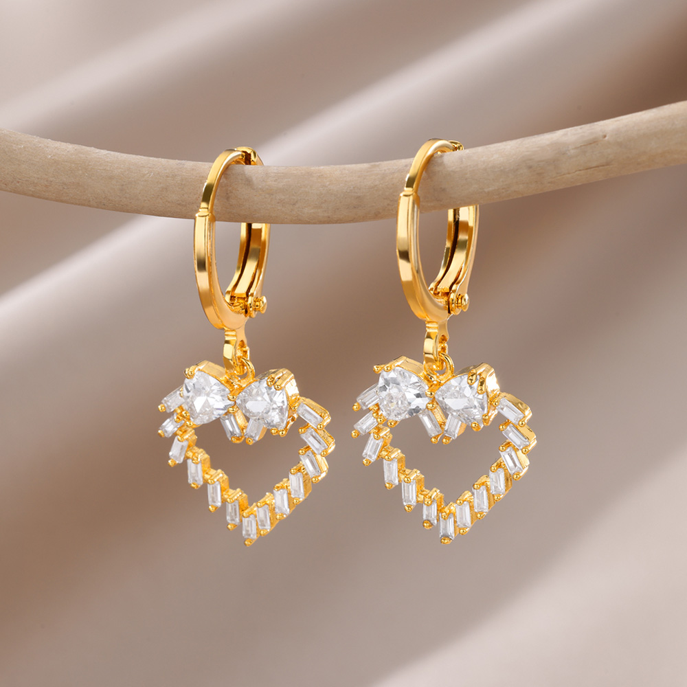 Mode Punk Evil Eye Oorringen Voor Vrouwen Goud Kleur Stainelss Staal Zirkoon Turkse Eye Fatima Hand Druppel Oorbel Sieraden: MULTI