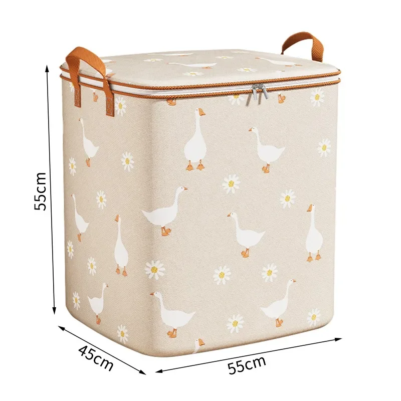 Quilt Storage Box Dustproof Organizers Non-Woven Wardrobe Space Saving Bag House-Moving Bedding Box Travel Storage Organization: Brown