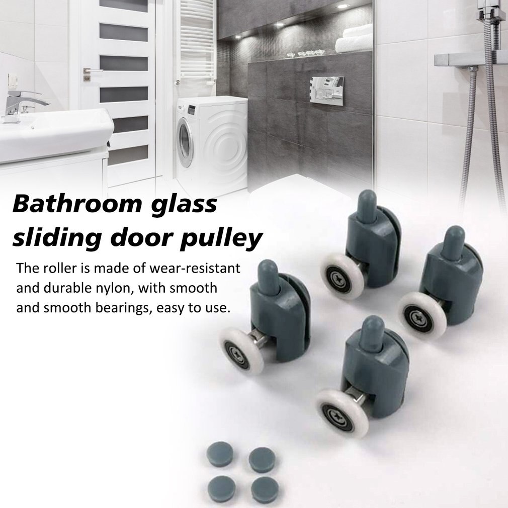 Douchecabines met rolluiken, enkel wiel, nylon stuiterwiel, katrol voor glazen schuifdeuren in de badkamer