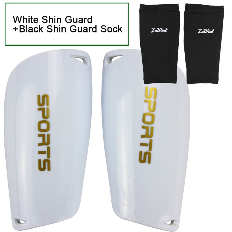 Soccer Shin Guards Football Shin Pads Socks for Sports Shin Protector Leg Support For Kids Adult: white with socks / L