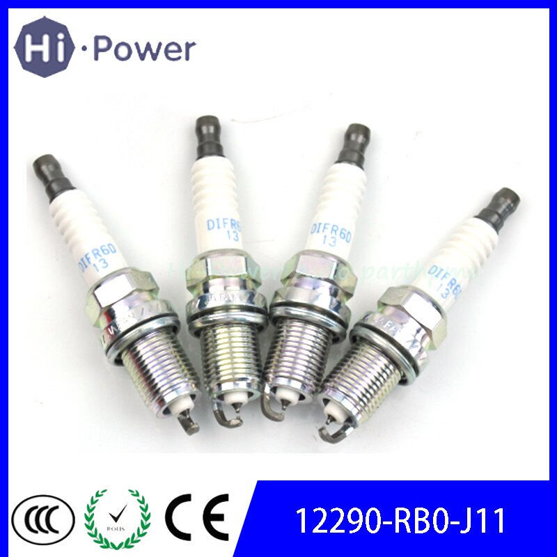 Bougies d'allumage en Iridium, 4x DIFR6D13 94167, pour Honda CR-Z -DIFR6D-13 1.5L 12290 RB0 J11 DIFR6D 13