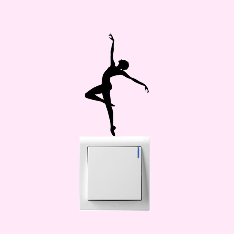 Wall Sticker for Dance room Bedroom black Ballet Dancer Dancing Home Decoration Vinyl Switch Sticker Decal #0632
