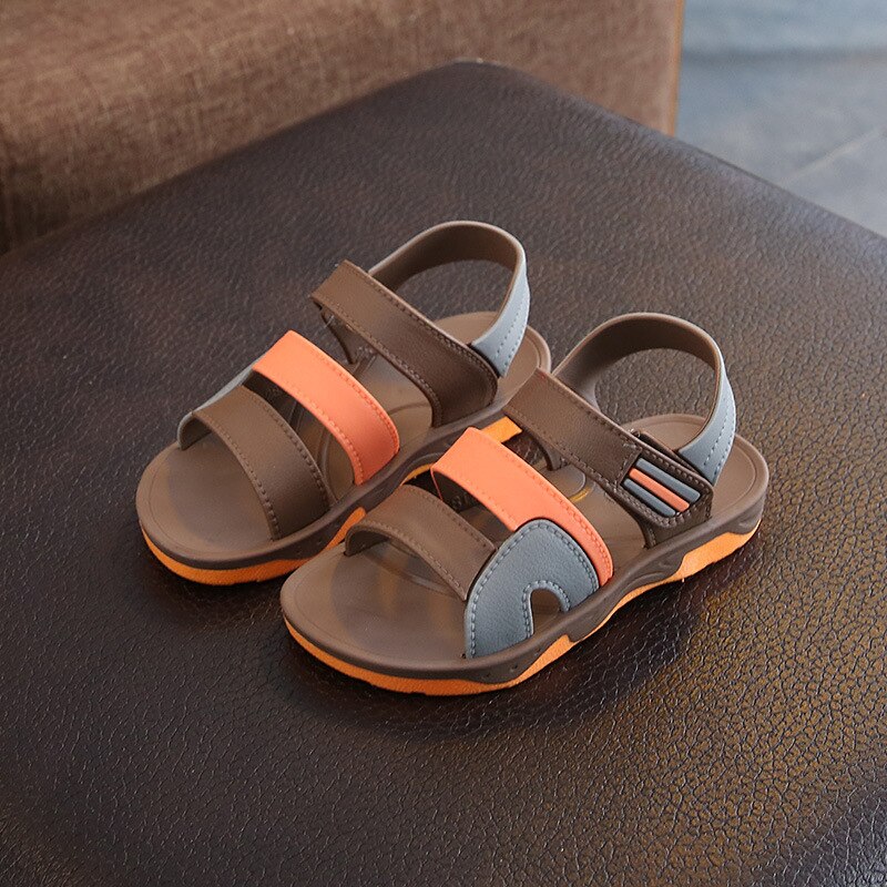 Koreaanse sandalen voor kinderen, babysandalen voor jongens, strandsandalen, waterdichte rubberen zomerschoenen voor jongens, sandalen voor kinderen: Bruin / 26
