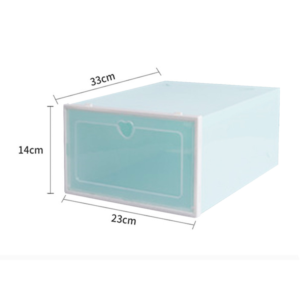 1 unidad de zapatos transparentes gruesos caja de cajones cajas de zapatos de plástico caja apilable caja de almacenamiento Shoeboxstorage Shoerack: Color verde