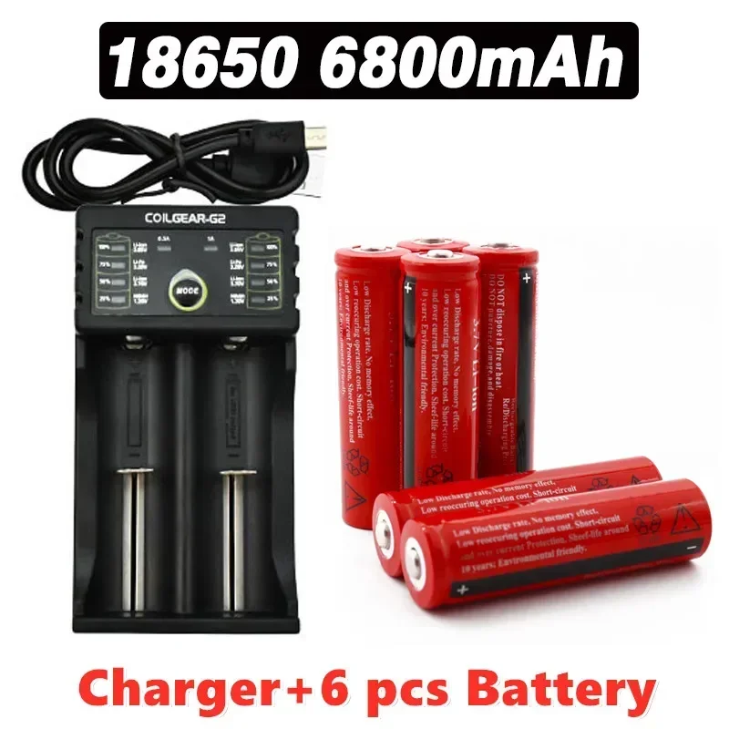 18650 recharable battery 3.7V 6800 mAh 18650 rechargeable lithium-ion battery 3.7V for LED flashlights: Yellow
