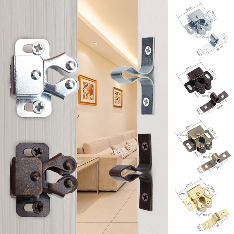 Tope de puerta de 5 Uds., tope de cierre, amortiguador, imán, cierres de armario con tornillos para Herrajes para muebles de Hardware de armario
