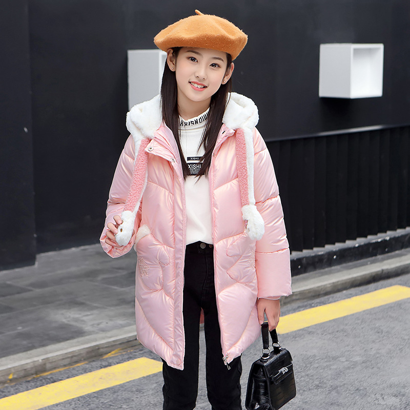 Chaqueta acolchada de algodón con dibujos animados para niñas, abrigo pesado de para adolescentes, prendas de vestir con capucha, 5, 6, 7, 8, 9, 10, 11, 12 Y 13 años, Invierno