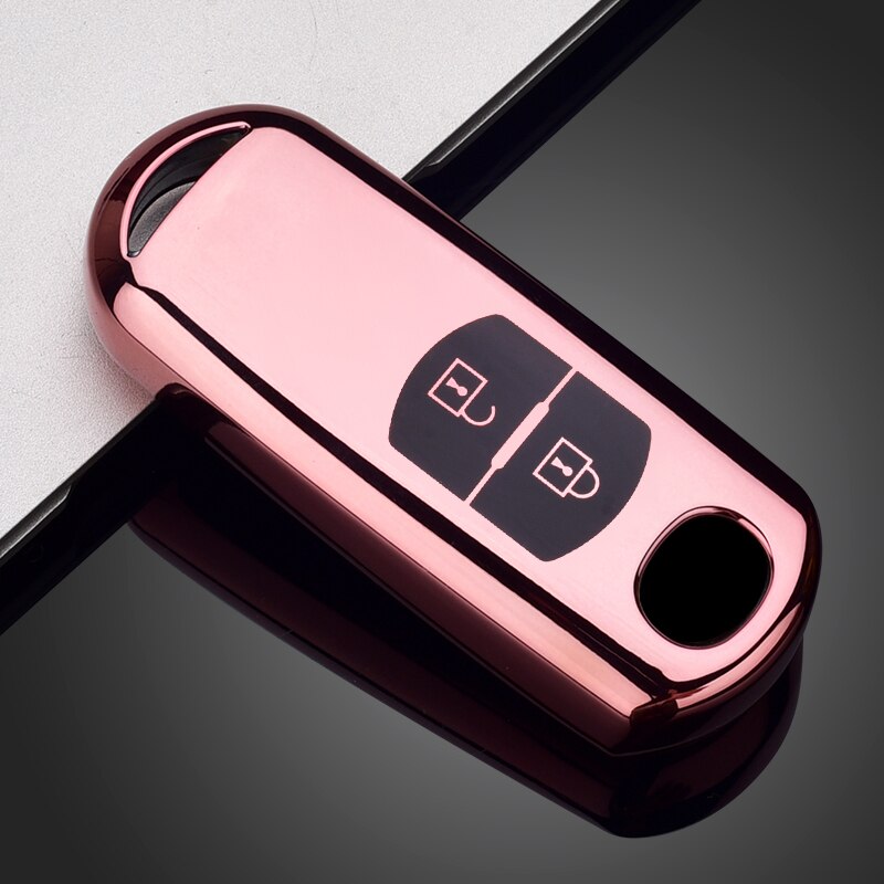 TPU Auto Fernbedienung Schlüssel fallen Abdeckung Für Mazda 2 3 6 Atenza Axela Demio CX-5 CX5 CX-3 CX7 CX-9 zubehör: 2 Taste-Rosa