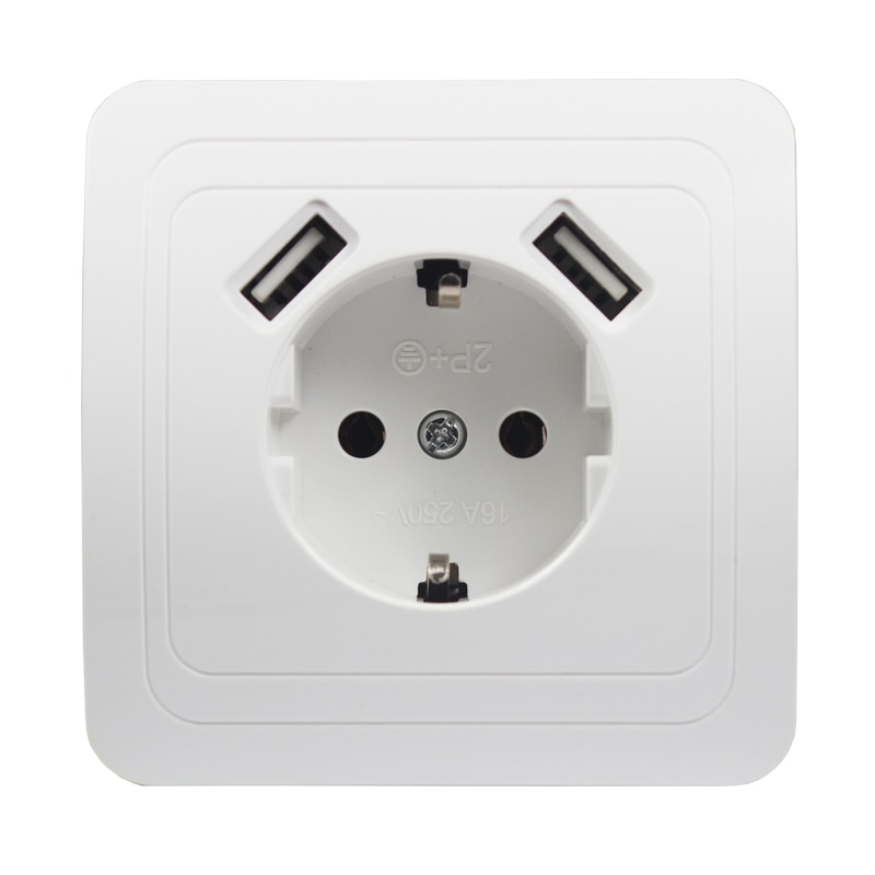 Prise murale USB Double Port USB 5V 2A Usb enchufes para prise électrique prise usb murale steckdose B001: 2 USB SOCKET