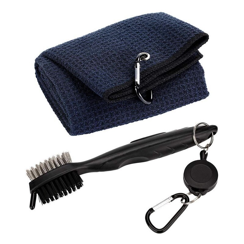 Outdoor Golf Handdoek Borstel Tool Kit Met Club Groove Cleaner Intrekbare Verlengsnoer En Clip Sport Accessoires