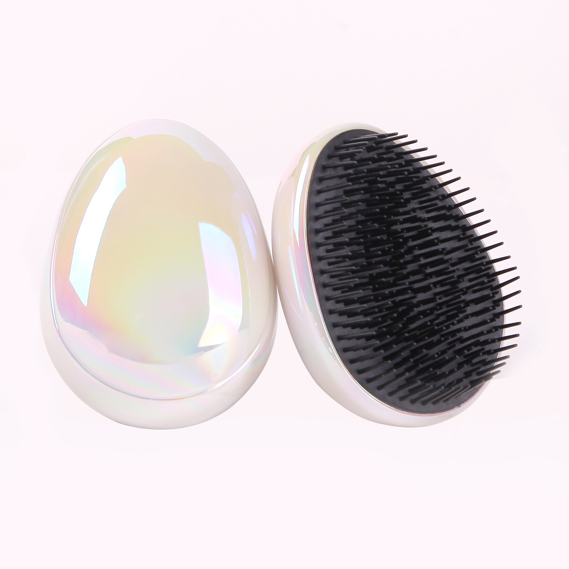 Brosse à cheveux en forme d&#39;œuf rond, outils de coiffure doux, peigne démêlant, Salon, soins capillaires, voyage, 1 pièce: White