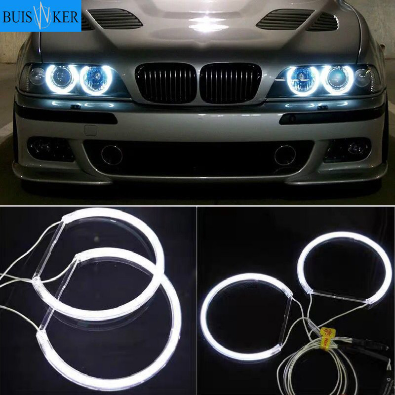 Anillo de Halo blanco cálido para BMW, con proyector Original, 131mm x 4, E36, E38, E39, E46, Kit de CCFL tipo Ojo de Ángel