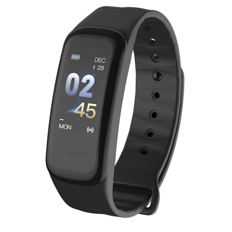 Fitness trin tæller smartwatch bluetooth mænd kvinder blodtryks pulsmåler intelligente armbåndsure: B