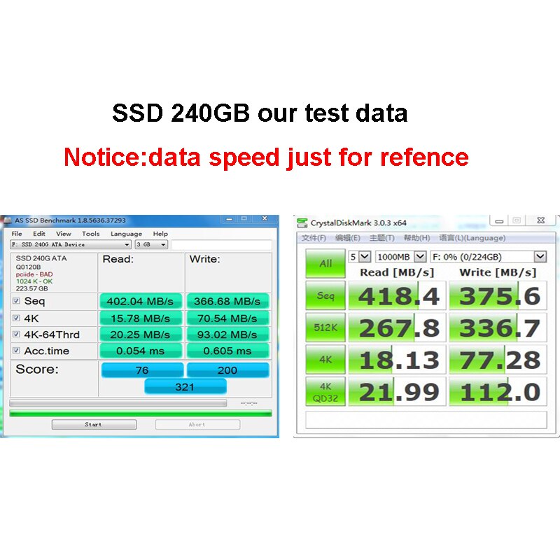 WEIJINTO SATA SSD de 240 GB SATA3 2.5 Disco Discos 256 GB Sólido Disco Rígido Interno Para O Desktop