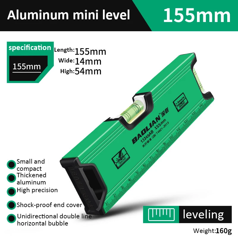 High Precision Level Ruler,Multi-function Magnetic Level Ruler,Aluminum Structure Spirit Bubble Level Gauge Horizontal Measure: Blue