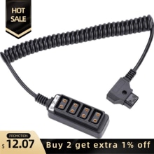 Male D-Tap B Type Splitter Power Tap to 4-Port Female P-Tap Hub Adapter Battery Photography Power