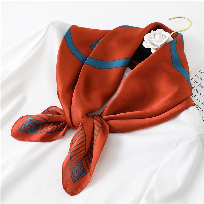 Pañuelo de seda con letras A la para mujer, pañuelo para el pelo para mujer, accesorios para mujer, pañuelos para la cabeza, chales y envolturas