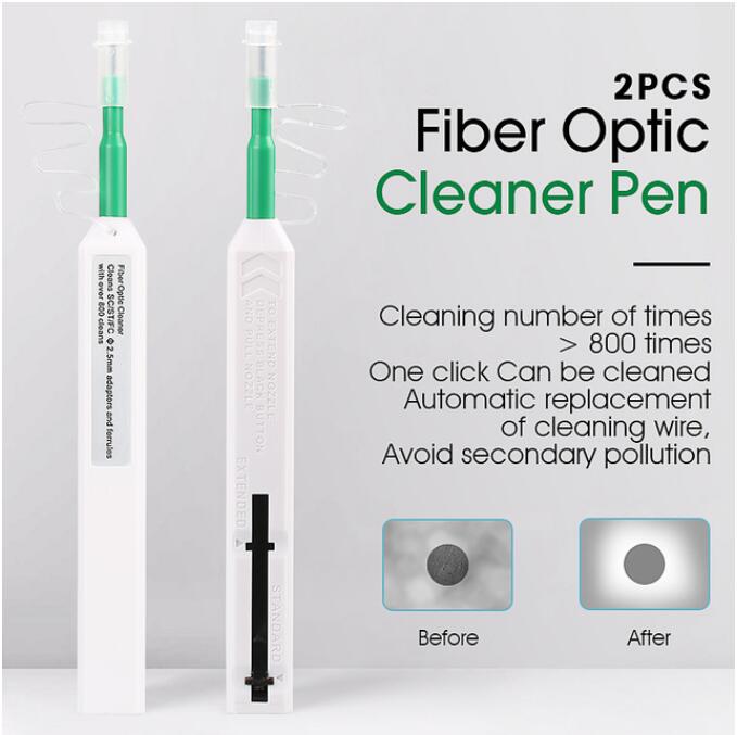 2PCS/lot Fiber Optic Cleaner Pen LC/SC/FC/ST 1.25mm+2.5mm 800 Cleans Anti static connector Adapter Cleaning Pen Smart cleaner SC: 2 Pcs Sc 2.5mm