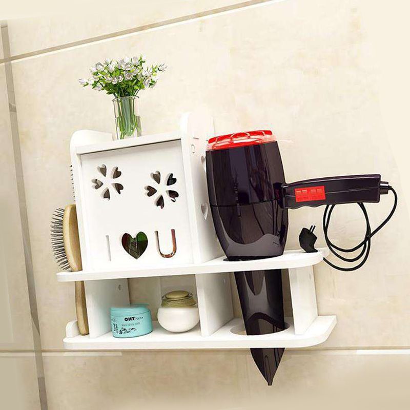 Bathroom PVC Board Waterproof Rack Bathroom Storage Rack Hair Dryer Toilet Toiletries Waterproof Free Punching Storage Cabinet