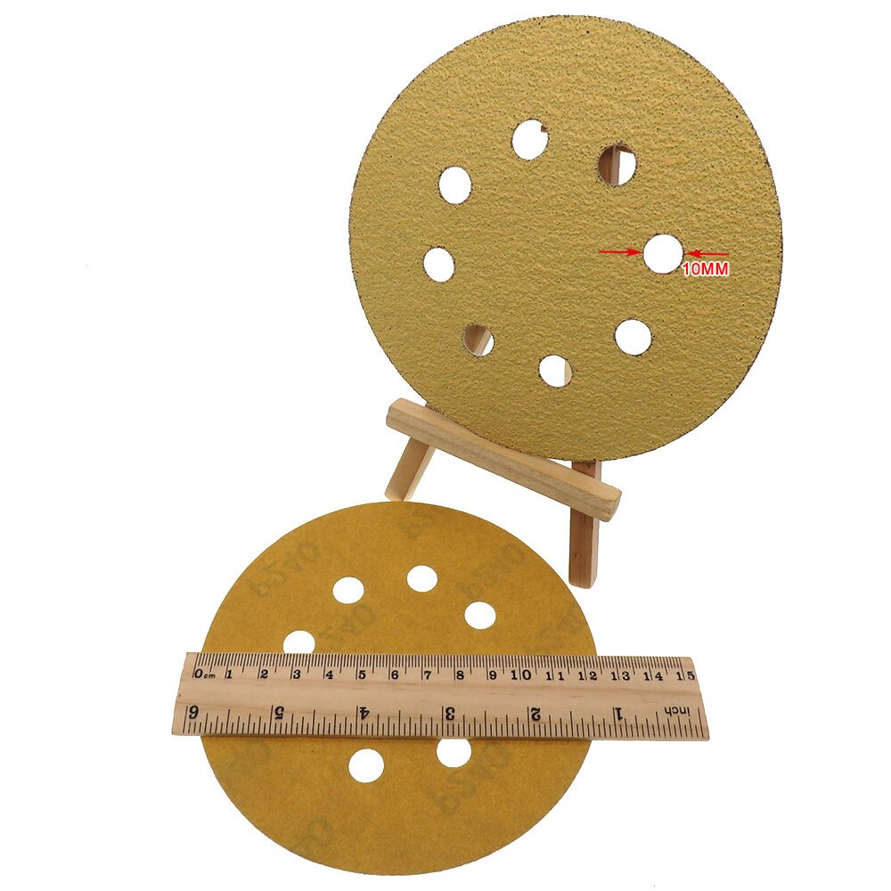 10PCS 5 Inch 125mm Hook and Loop Sanding Discs Flocking Yellow Aluminum Oxide Sandpaper Sanding Sheet 40-1000 Grit