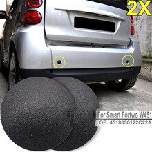 Tapa de remolque para parachoques trasero de coche, accesorio negro de 2 piezas, reemplazo directo para Smart Fortwo A4518850122