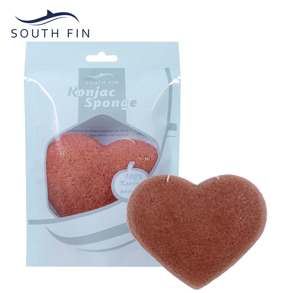 7 Colors Heart-shaped Cleansing Puff Sponge Exfoliating Cleansing Konjac Flutter Natural Soft Deep Cleansing Blackhead Face Wash: 05