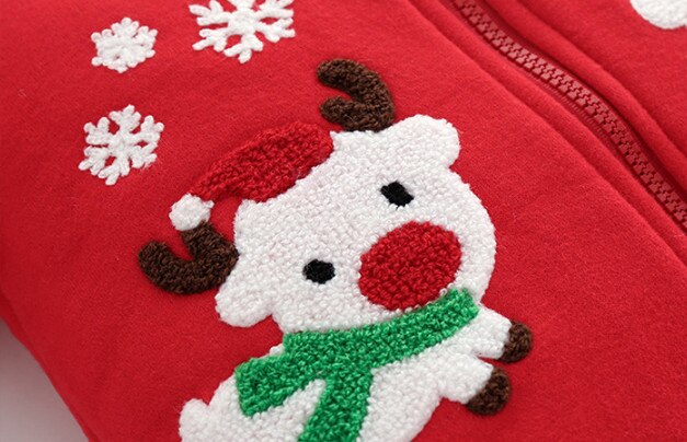 peleles navideños para bebés monos niños nieve invierno Niño niña ropa de algodón espesar chaqueta de lana de navidad