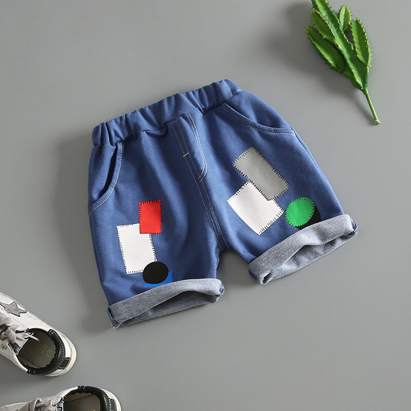 Børn sommer jeans shorts bomuld afslappet korte bukser til børn børn sport tøj drenge shorts sommer bukser: Blå / 3t