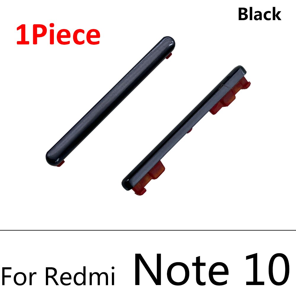 Touche d&#39;alimentation latérale et bouton de Volume de remplacement, pour Xiaomi Redmi Note 9S 9 Pro Note 10 Pro: Note 10 Black