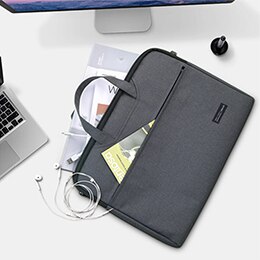 Delikatessen Aktentasche Dokument Tasche Tragbare Gute Qulity dauerhaft Tragbare Laptop Tasche Doppel Schicht Offiziell Datei Arbeit tasche: grau