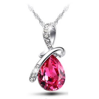 Top Class Style Heart Power Colorful Necklaces Crystal Jewelry Girls Women Jewelry