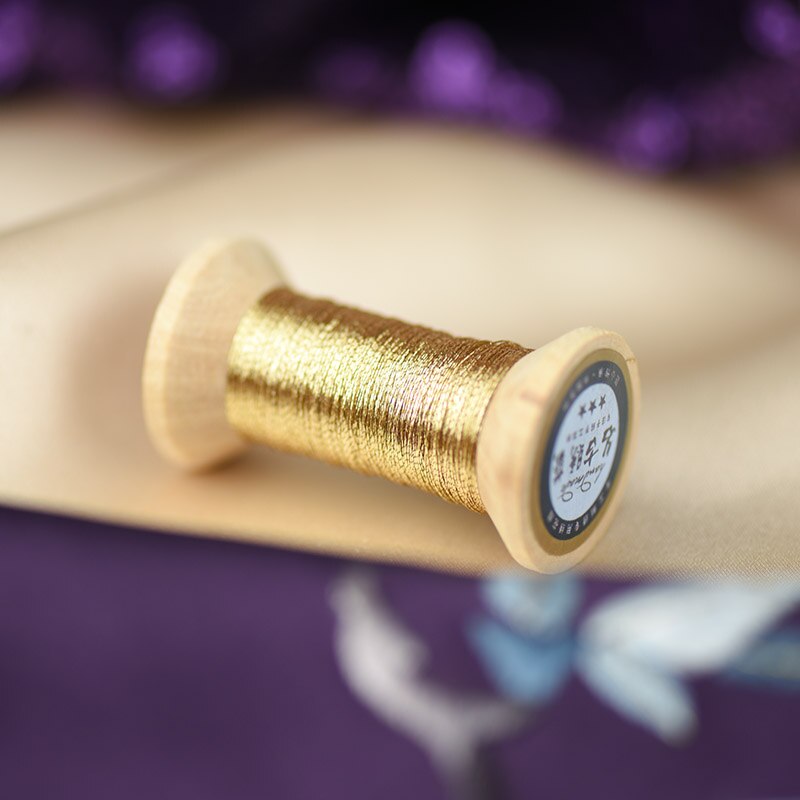 Amber gold series of Gold thread/French embroidery thread/embroidery spool/colorful gold embroidery thread /50 meters/roll: 6