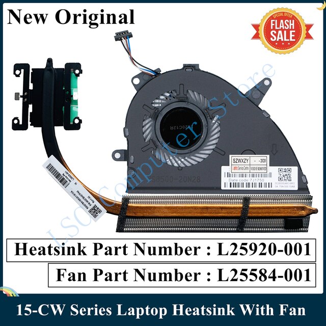 LSC-disipador de calor para ordenador portátil HP 15-CW 15-CW1063WM, Original, con ventilador, L25920-001, 100% probado,: Heatsink and Fan