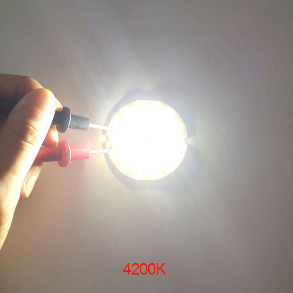 Luz LED de 3V, 50mm de diámetro, Chip COB redondo, lámpara LED de doble anillo, bombilla LED de 3,7 V y 5W para luces de trabajo DIY, iluminación de decoración del hogar: RGB