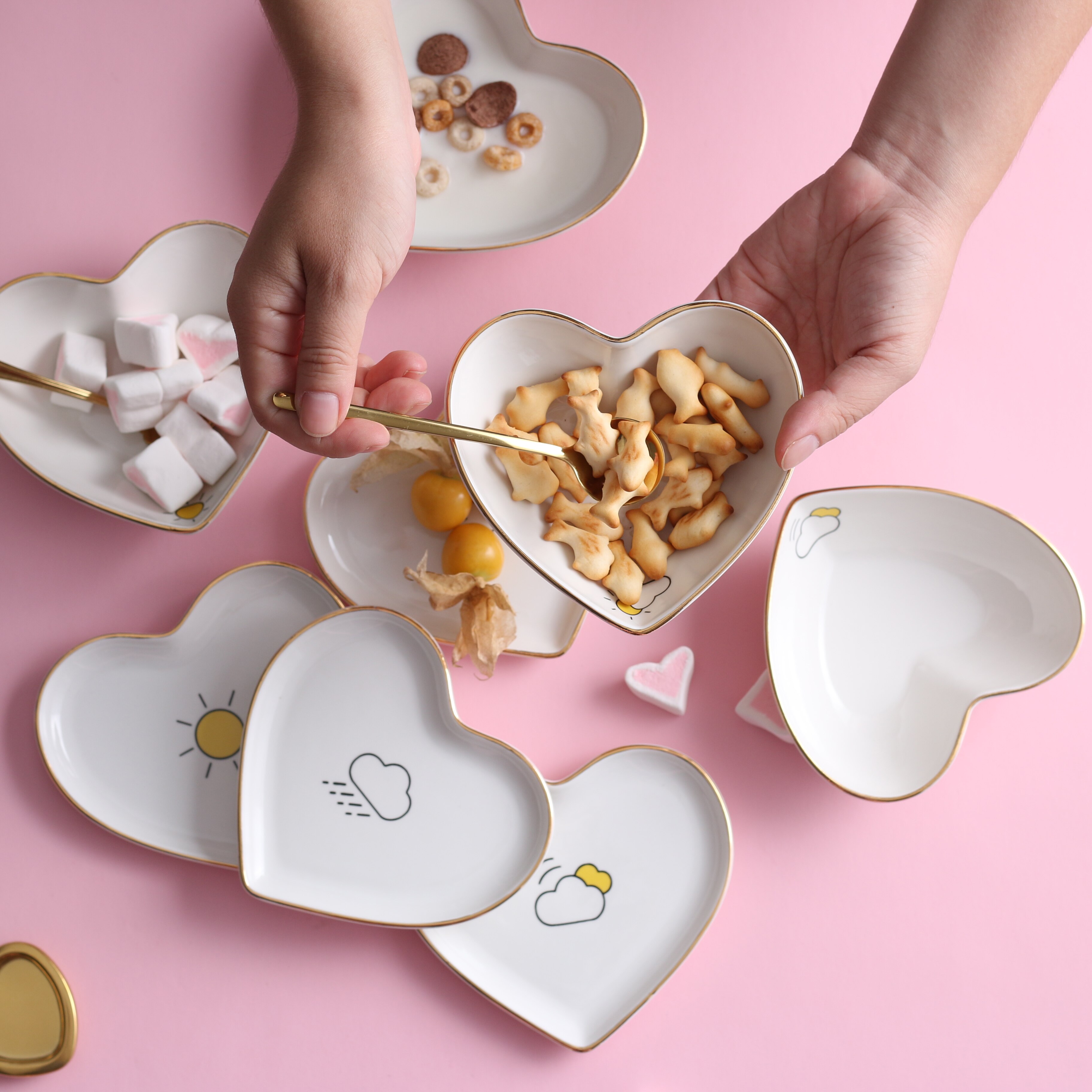 Ceramic Dinner Plates and Dishes White Porcelain Party Tableware Plate Sets Porcelain Breakfast Plates Bowl