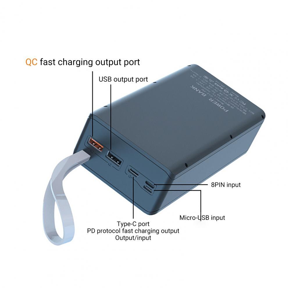 C12 Power Bank Case Afneembare Diy 12X18650 Charger Case Pd Quick Opladen Power Bank Box Voor Smart Telefoon diy Charger Shell