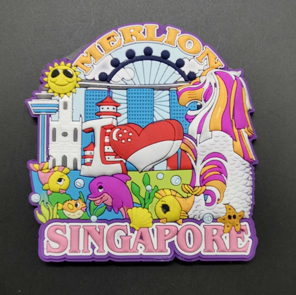 Singapore Rubber Fridge Magnet Tourist Souvenirs Refrigerator Magnetic Stickers Travel collection: XIAOJA (14)