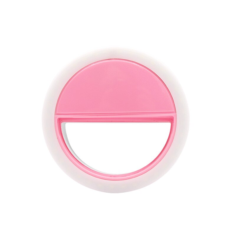 Selfie LED anillo Lumiere Luz Portátil mejora fotografía Clip lámpara móvil Selfie para teléfono LED Flash automático Smartphone anillo Flash: Pink