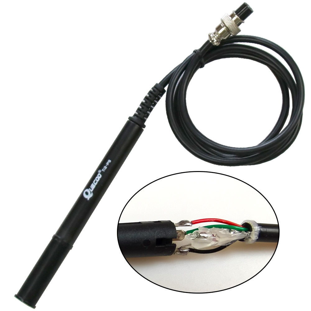 QUECOO 4pin T12-M8 9501 907 P9 Handle For T12-952/942/956 Soldering Iron stationTemperature Digital Electric Controller: Blue