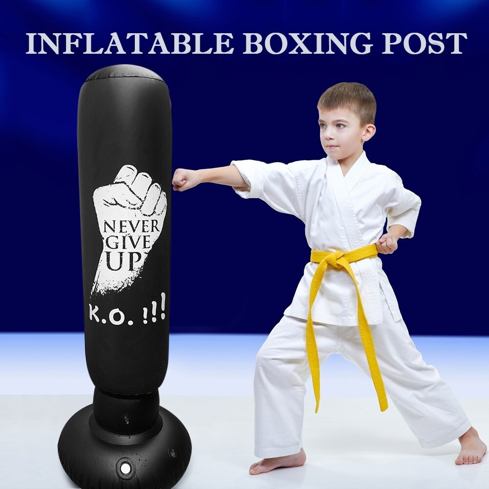 160cm saco de boxe inflável adulto crianças boxe soco chutando saco de areia pvc tumbler inflável ginásio crianças boxe treinamento alvo