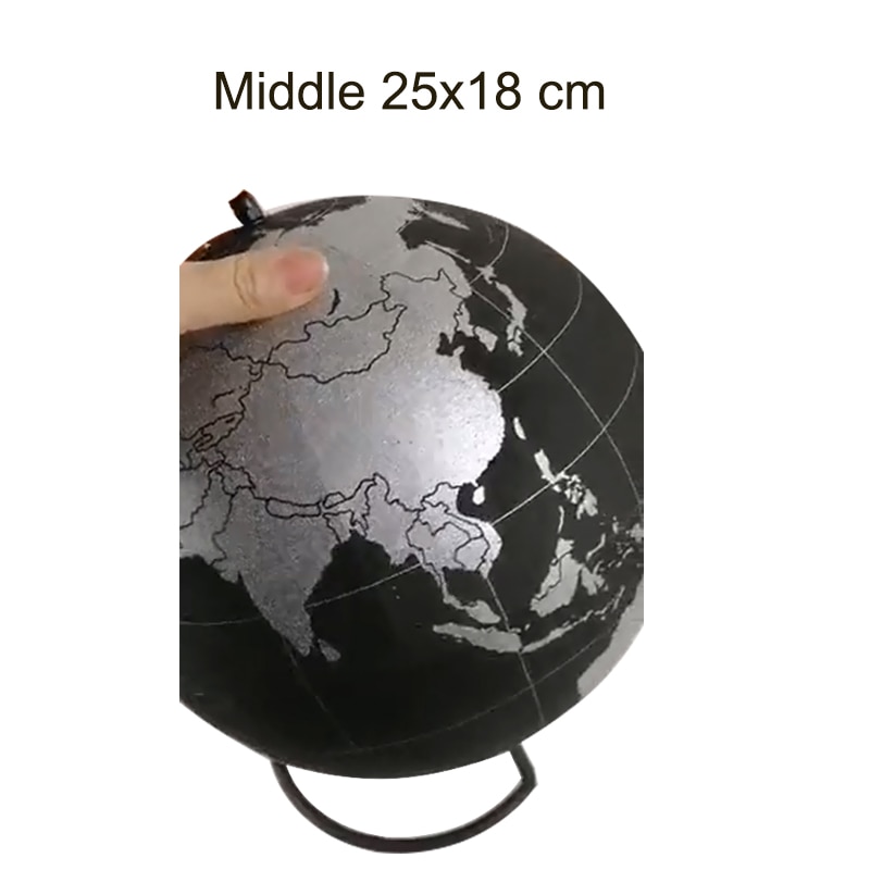 Mellom sølv kork tre tellurion sølv jordkloder marmor kart hjemmekontor dekorasjon verdenskart oppblåsbar trening geografi kart