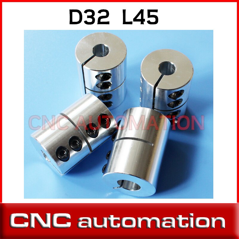 1pc wheel Connector rigid solid Shaft Couplings Hex Screws Motor Aluminum Alloy Coupler D32 L45 6.35/8/10/12/12.7/14mm