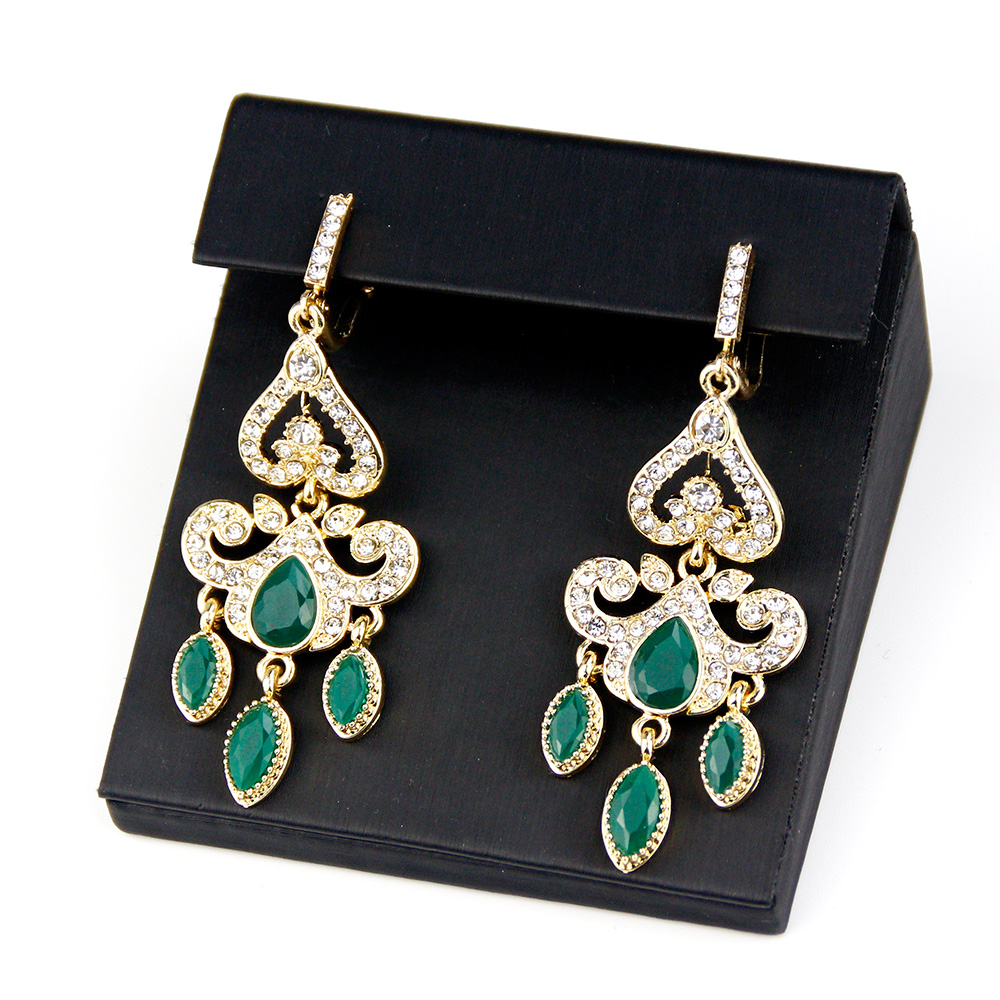 Sunspicems-pendientes de gota árabes de Color dorado de 18K para mujer, cristal de agua, flor de Marruecos y Argelia, joyería para boda, de novia