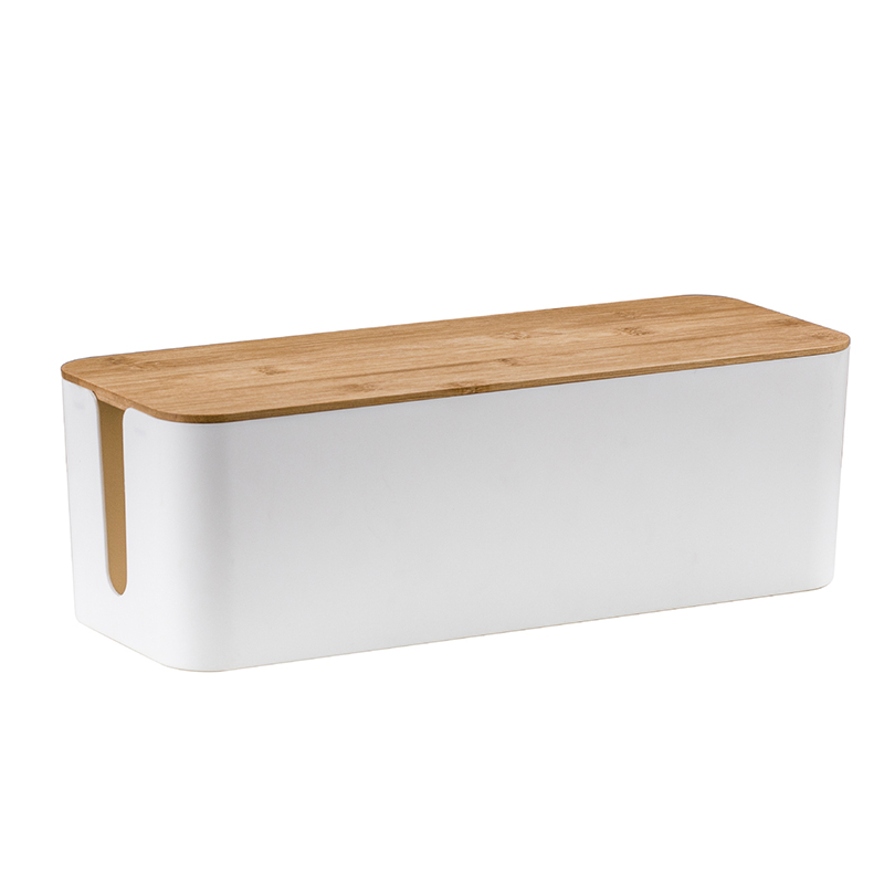 Boîte de rangement de cordon pour cacher le protection contre les surtensions sur le bureau ou le sol, prise de chargeur, bac de stockage de ligne réseau: L / Rose