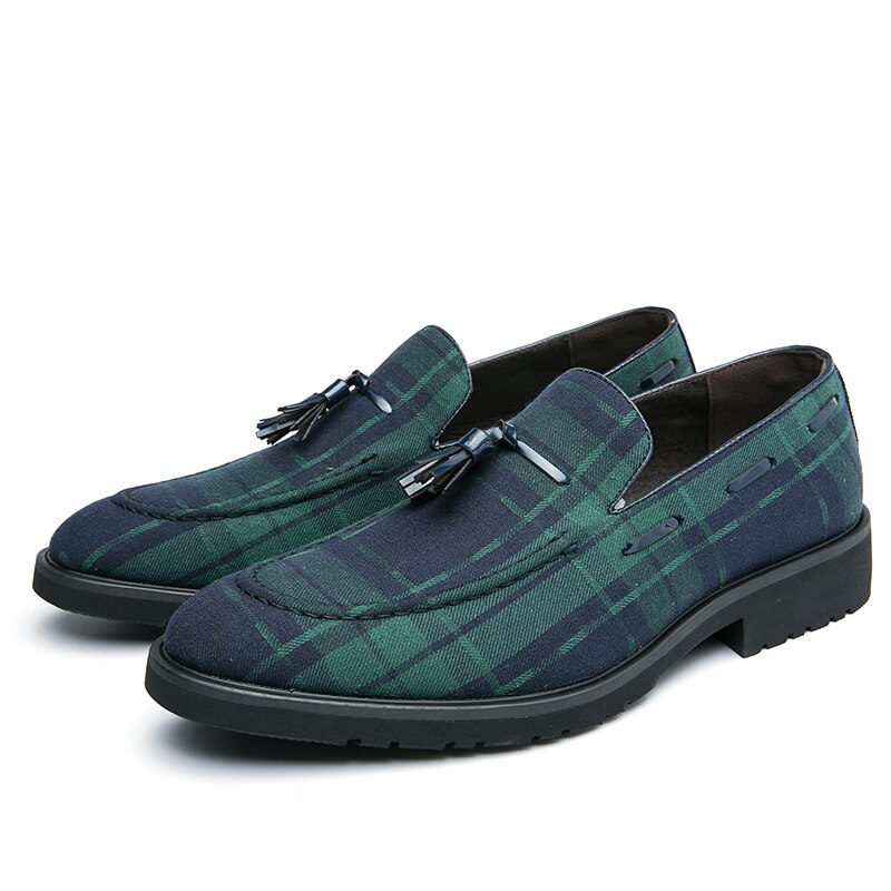 Conjunto Clásico Retro De para Hombre, Zapatos a cuadros De alta borla De , informales, HA856: 40