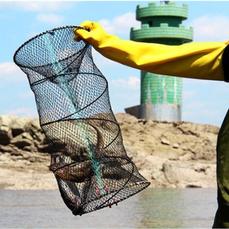 Fishing Basket Foldable Crab Trap Foldable Portable Fine Net Lobster Crayfish Shrimp Bait Net Tool